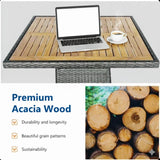 All-Weather Square Rattan Patio Dining Table