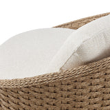 Kobalt - Metal Outdoor Swivel Lounge Chair With Cushions - Boucle White / Natural