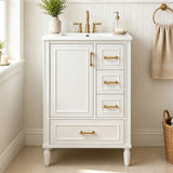Modern Bathroom Vanity With Sink, Soft Close Doors, 3 Drawers