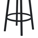 Madrid - 30" Bar Height Metal Swivel Barstool - Ford Black Pu And Black Finish