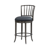 Vince - Commercial Grade Steel Frame Faux Leather Upholstered Swivel Counter Height Barstool
