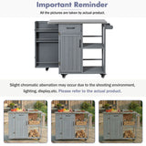 Outdoor Kitchen Island Prep Station With Lockable Wheels, Ample Storage, Towel & Spice Racks