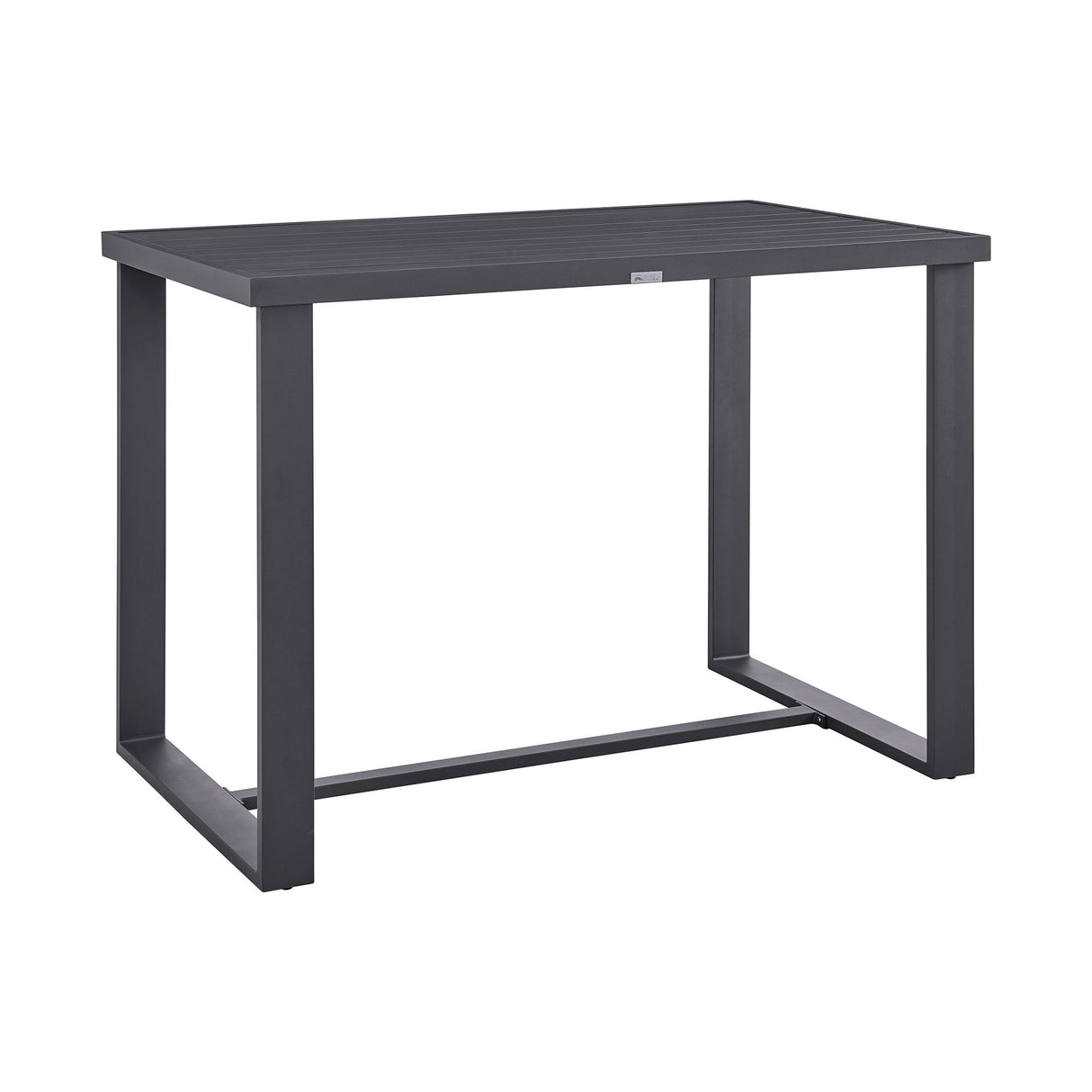 Menorca - Outdoor Patio 5-Piece Bar Table Set In Aluminum With Gray Cushions