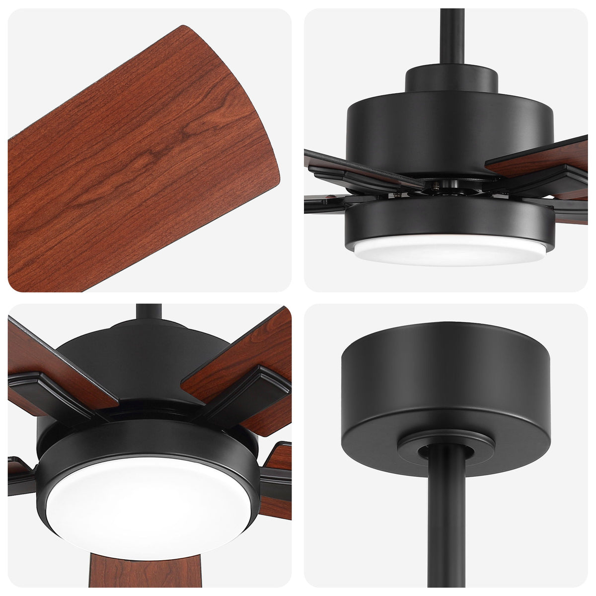Reversible DC Motor Ceiling Fan With Dimmable LED Light For Living Room