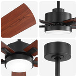Reversible DC Motor Ceiling Fan With Dimmable LED Light For Living Room
