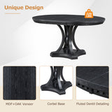 5 Piece Dining Set Extendable Round Table And 4 Chairs - Black / Oak