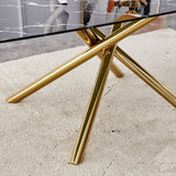 Luxurious Marble Patterned Dining Table With Metal Fork Legs
