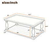 Farmhouse Rectangular Coffee Table With 2 Tiers