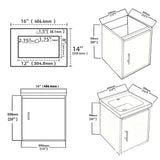 20" Floating Bathroom Vanity Combo With Wall Cabinet, Ceramic Sink & Soft Close Doors - White