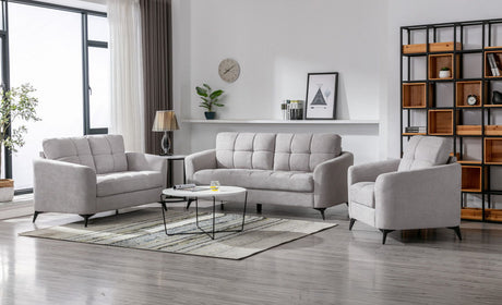 Callie - Woven Fabric Living Room Set - 3 Piece Living Room Sets - Alpine Outlets
