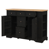 Sideboard Buffet Cabinet With 5 Drawers, 2 Cabinets, Adjustable Shelves