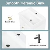 Modern Bathroom Vanity With Sink, Diamond Pattern Doors