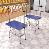 Large Size Grooming Table For Pet Dog And Cat With Adjustable Arm And Clamps Large Heavy Duty Animal Grooming Table - Blue