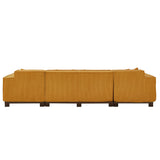 U-Shaped Sectional Sofa With RGB LED Light Strip And 6 Pillows