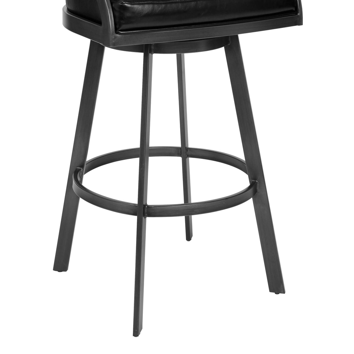 Saturn - 26" Counter Height Barstool - Mineral Finish And Vintage Black Faux Leather