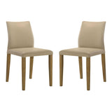 Elyza - Full Back Top Grain Leather Upholstered Wood Dining Chairs (Set of 2)