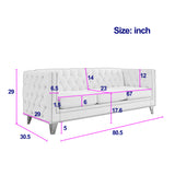 Upholstered Couch Sofa With Button Tufting For Living Room