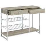 Ethel - 2 Drawer Home Bar Storage With Wine Rack - Oak