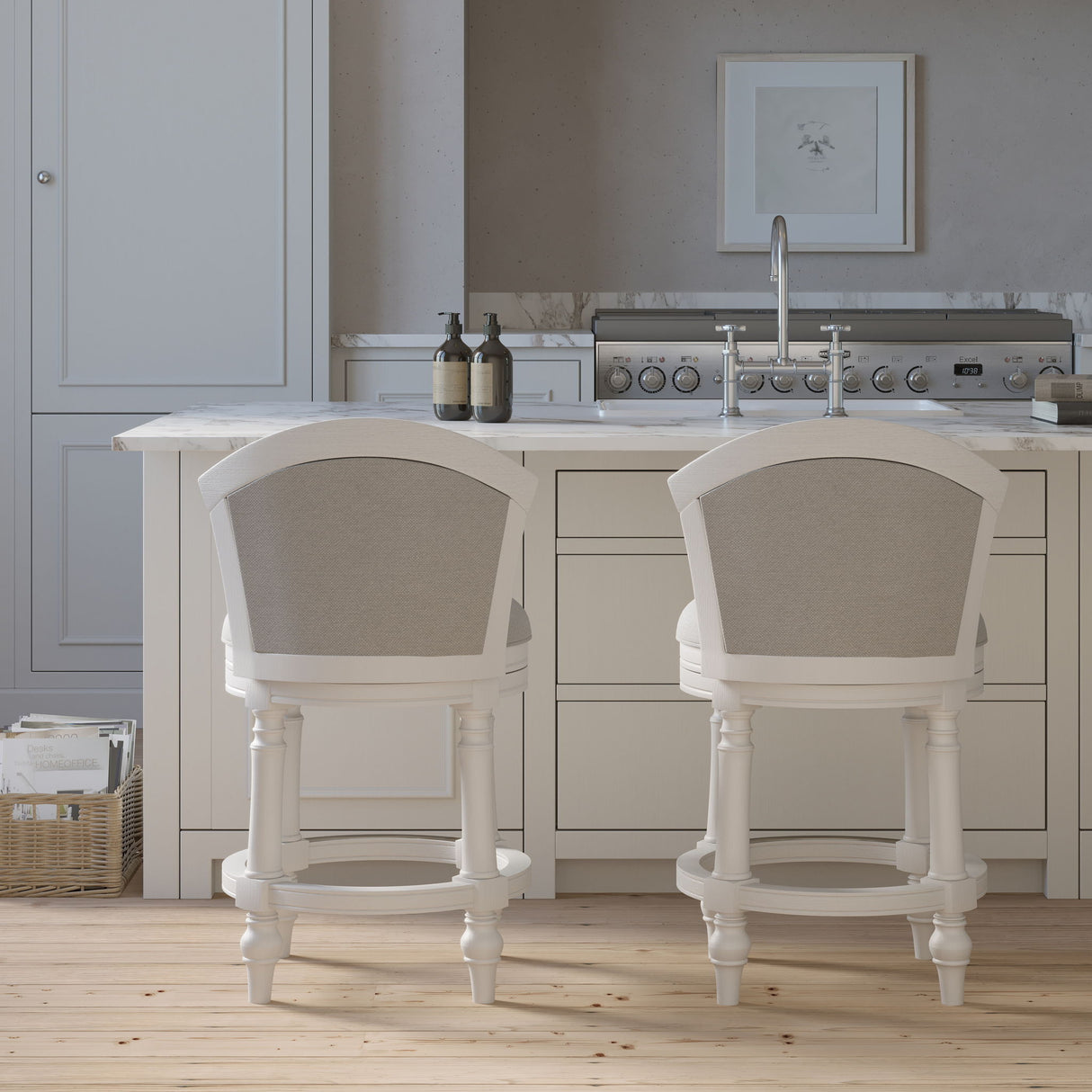 Barrel Back Stool With Swivel