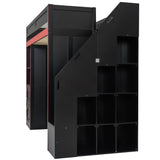 Gaming Loft Bed With Desk And Storage, LED Lights
