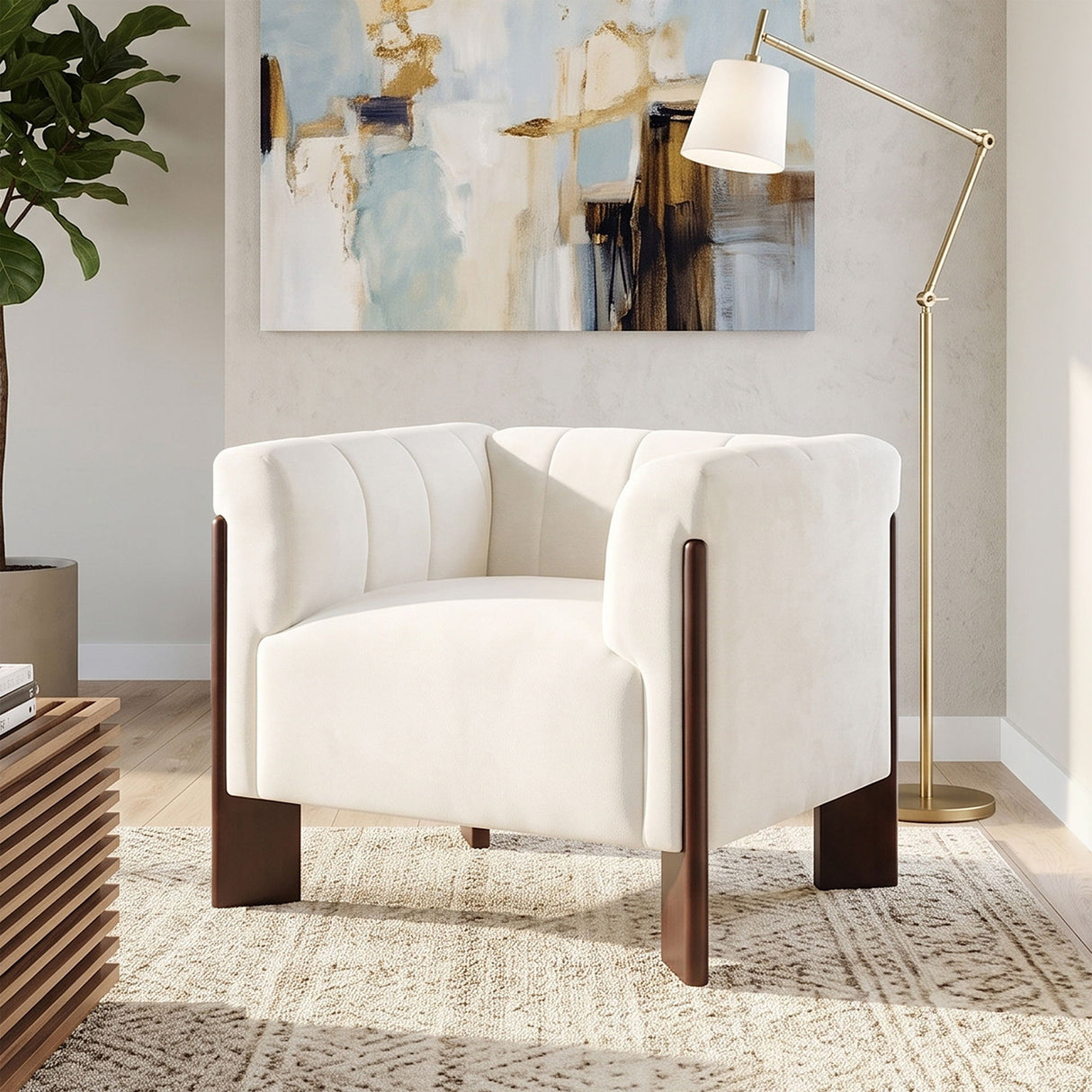 Accent Chair With Tight Back For Living Room