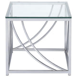 Kempton - 2 Piece Coffee And End Table Set - Chrome