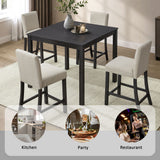 5 Piece Counter Height Table Set With 4 Chairs