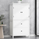 Bathroom Storage Cabinet With 2 Doors And Drawers, Adjustable Shelf