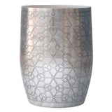 Johnsen - Geometric Pattern Accent Table - Antique Silver