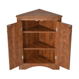 Triangle Bathroom Storage Cabinet With Adjustable Shelves, Freestanding Floor Cabinet For Home Kitchen