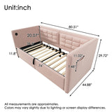 Upholstered Hydraulic Storage Daybed With USB & Type C Charging