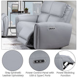 Jeromie - Power Motion Loveseat With USB Port - Gray