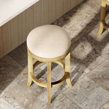 Backless Swivel Stool With Upholstered Seat
