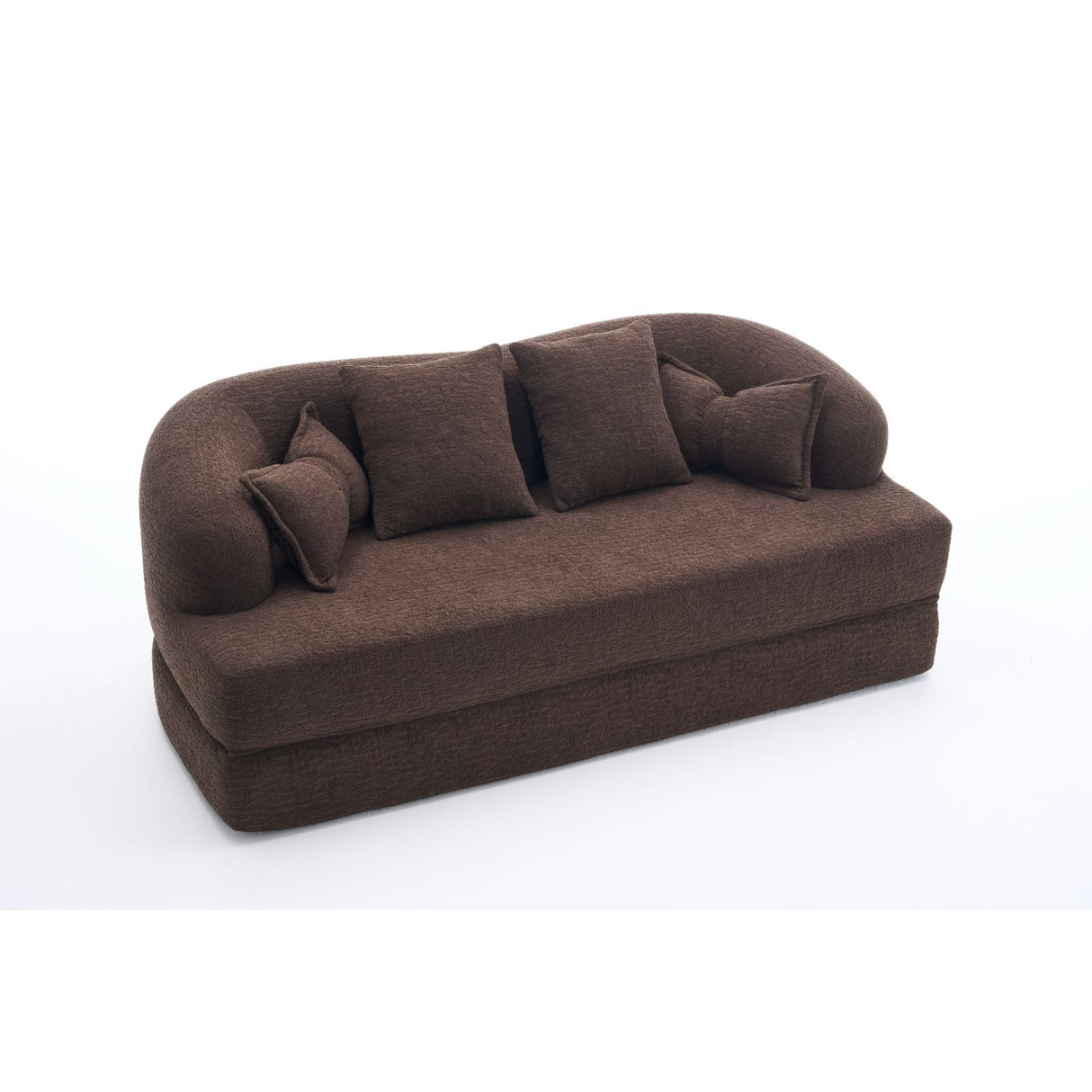 Foldable Sofa Bed, Boneless Couch Convertible Sleeper With 4 Pillows