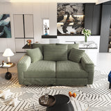 Plush Corduroy 4 Seat Sofa, Modern Comfy Upholstered Sofa Cloud Couch, Deep Seat Couches With Soft Pillows