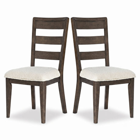Upholstered Dining Chair With Ladder Back Design (Set of 2)