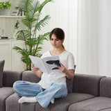 Modular Sectional Sofa With 2 Pillows, Symmetrical Design