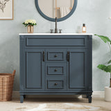 Bathroom Vanity With Top Sink, Cabinet With 2 Soft Closing Doors And Drawers