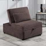 Sleeper Sofa Chair With Plush Cushion And Pull Out Bed Convertible Couch With Matching Pillow - Chocolate
