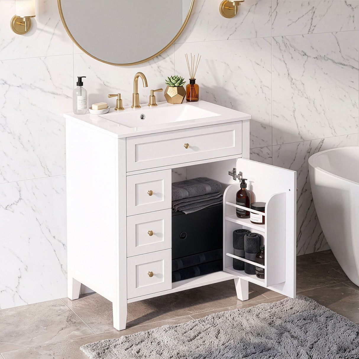 Modern Black Bathroom Vanity With Sink