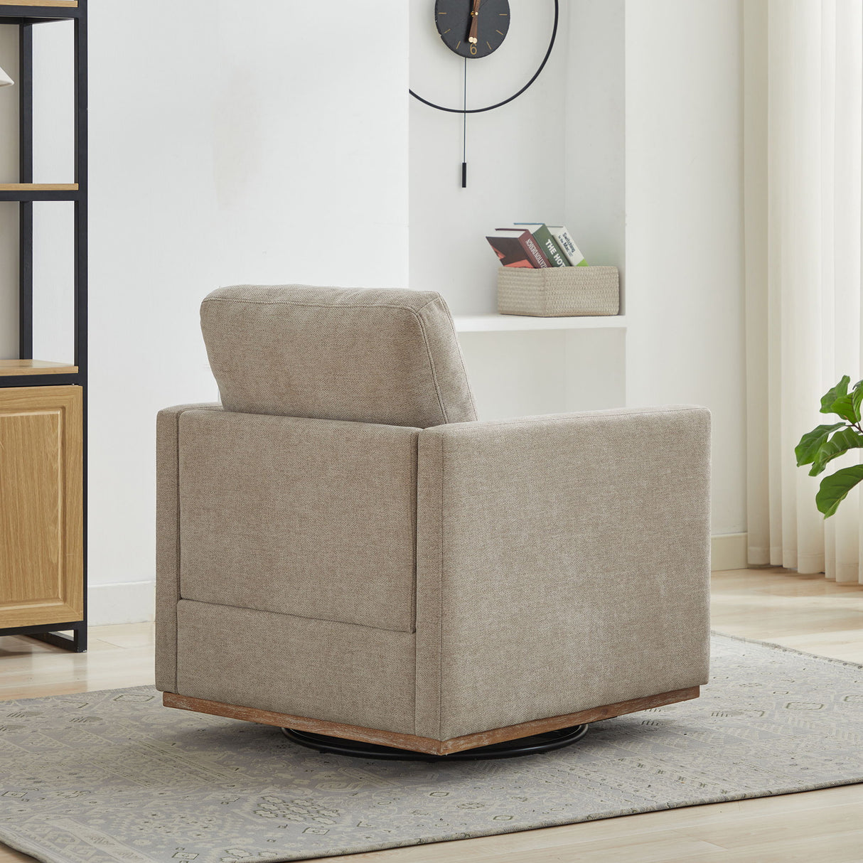 Square Upholstered Swivel Accent Chair