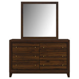 Anza - 6 Drawer Dresser With Mirro - Walnut
