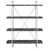 Herringbone - Bookcase With Full Length Shelf - Gray