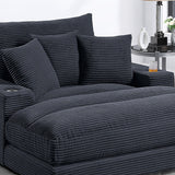 Upholstered Chaise Lounge With Cup Holders USB Port And Pillows