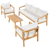 4-piece patio set 5-Seater Acacia Wood Patio Chat Set
