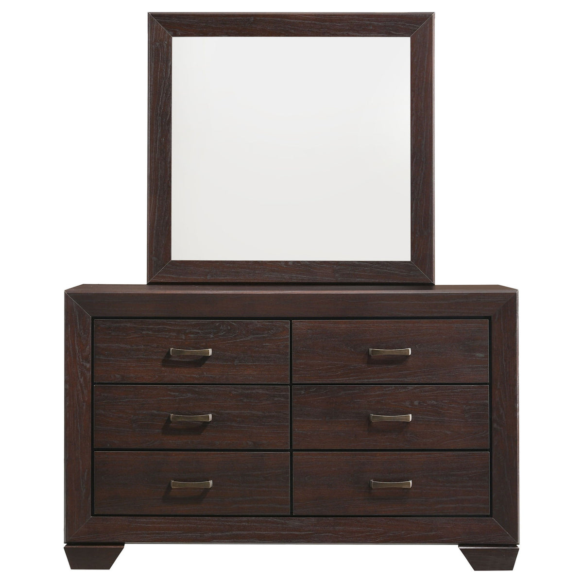 Holmgren - 6 Drawer Dresser With Mirror - Dark Coffee