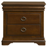 Leonide - 2 Drawer Nightstand With USB Charging And Hidden Storage - Cherry