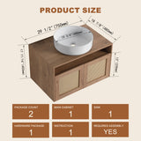 Bathroom Vanity & Art Sink, 2 Soft Close Doors, Float Mounting Design