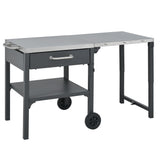 Foldable Outdoor Kitchen Cart With Storage For Patio