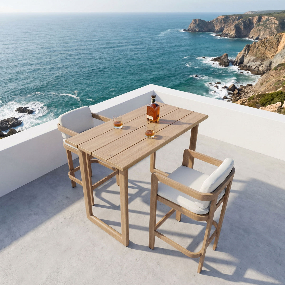 Bar Stool For Gardens And Patio (Set of 2) - Oak